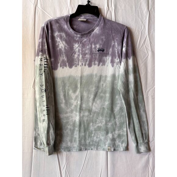 SIMPLY SOUTHERN "Go Tell It On The Mountain" Purple/Grey Tie Dye Long Sleeve Tee - Picture 7 of 8